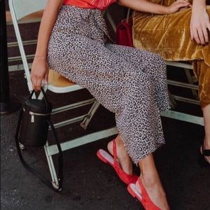 J. Crew Wide-leg cropped silk pant